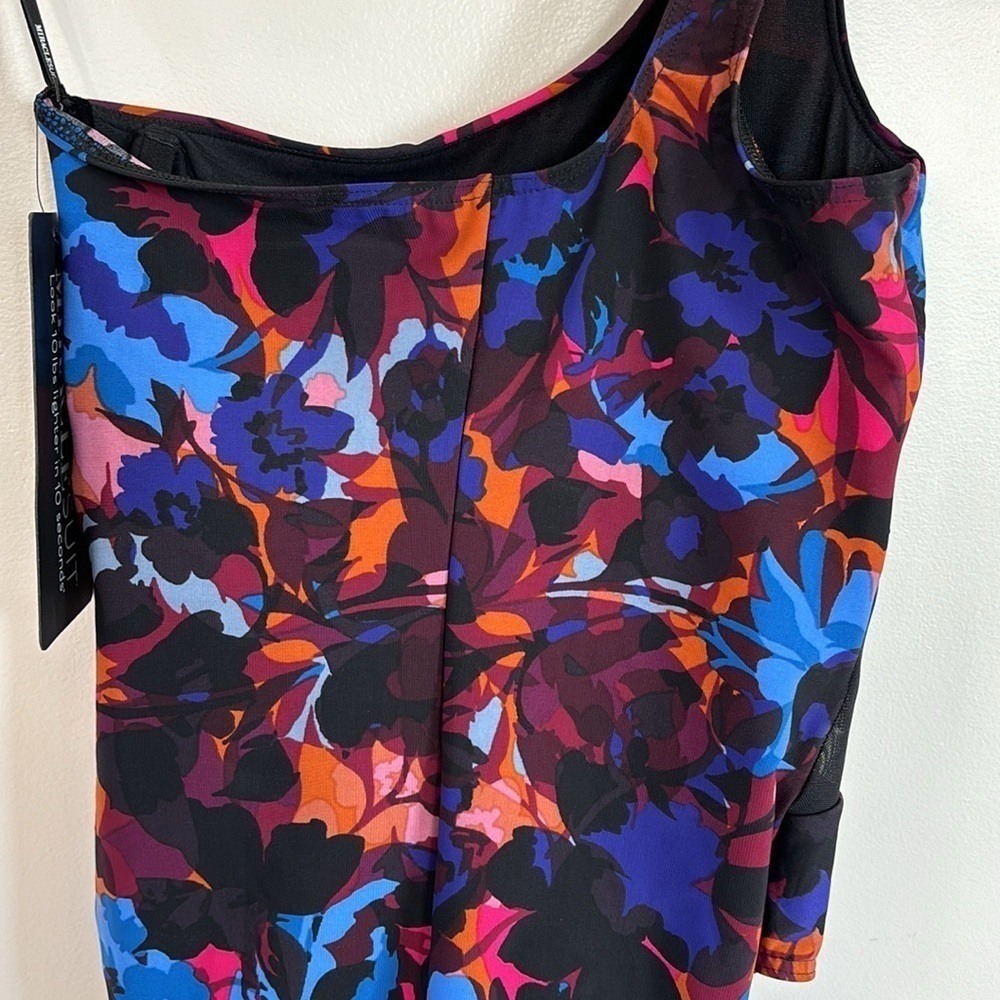 New MiracleSuit Solstice Gem One Shoulder Vibrant Mesh Inset One-Piece Swimsuit - Picture 13 of 16